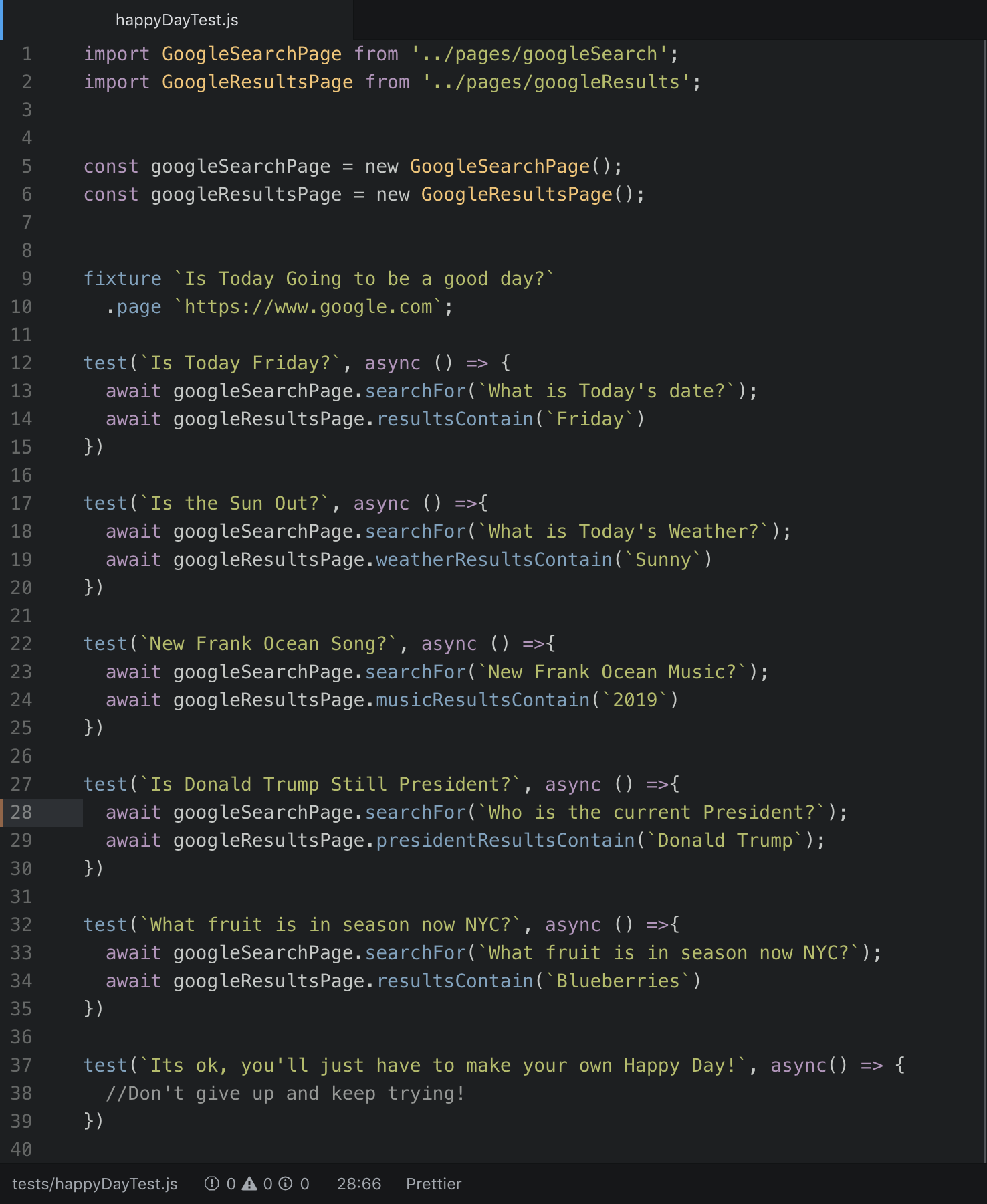 Happy Day Test Screenshot